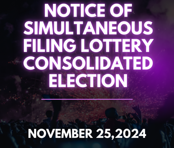 NOTICE OF SIMULTANEOUS FILING LOTTERY CONSOLIDATED ELECTION