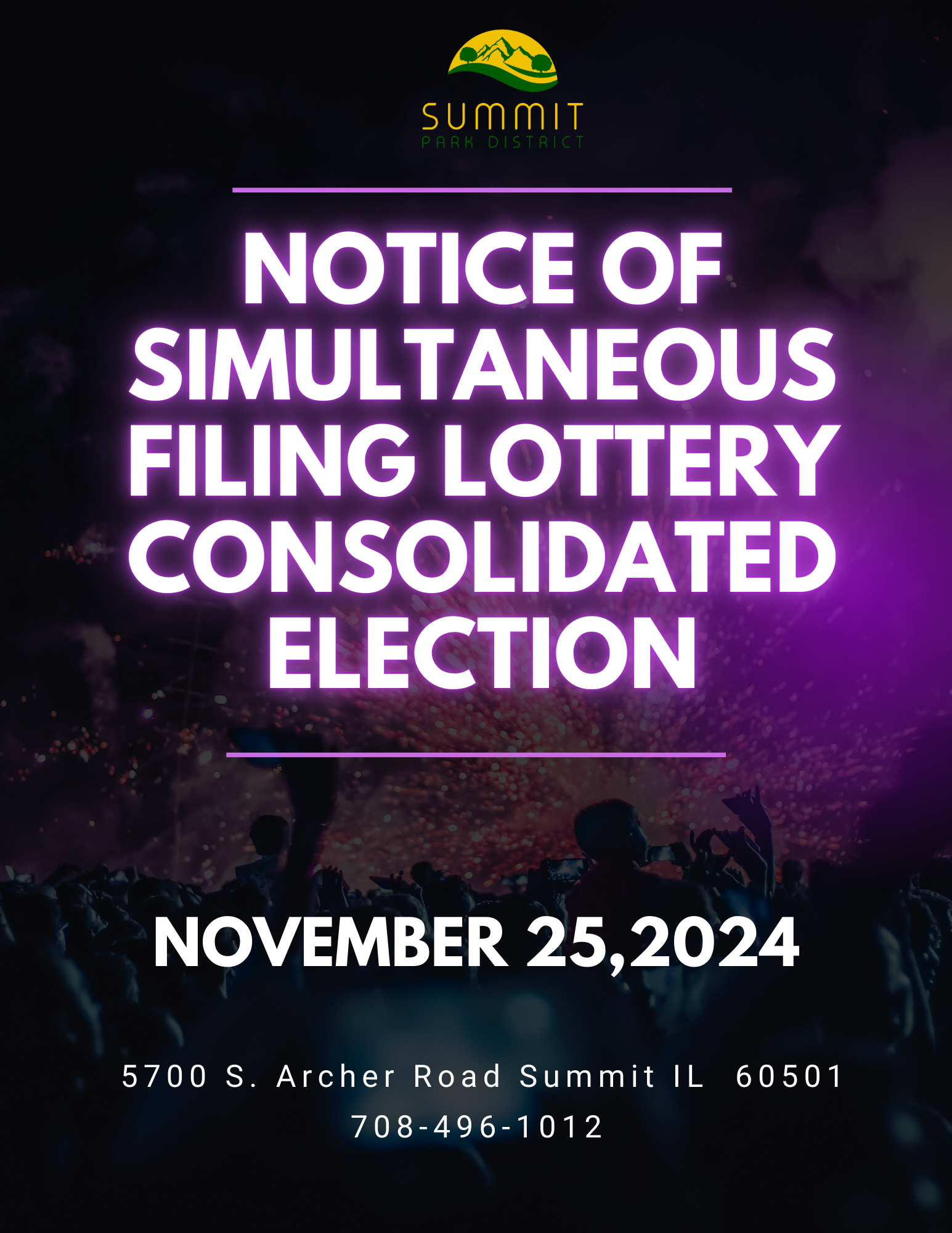 NOTICE OF SIMULTANEOUS FILING LOTTERY CONSOLIDATED ELECTION