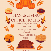 Thanksgiving Office Hours