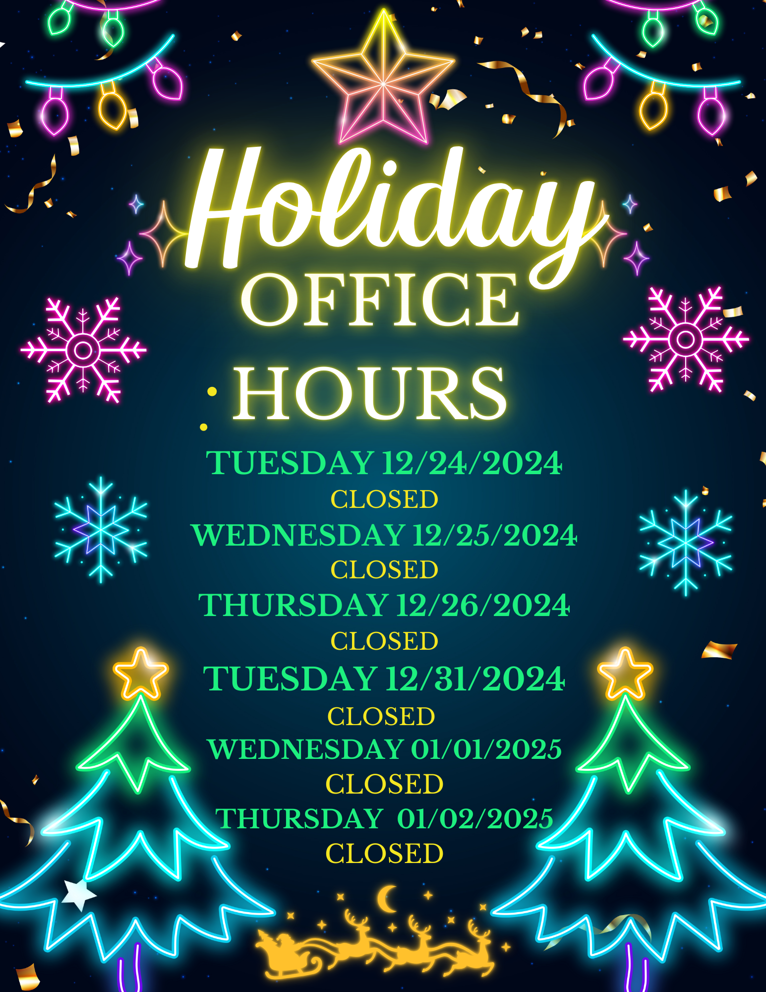 Holiday Office Hours