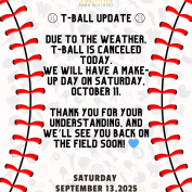 T-ball Canceled